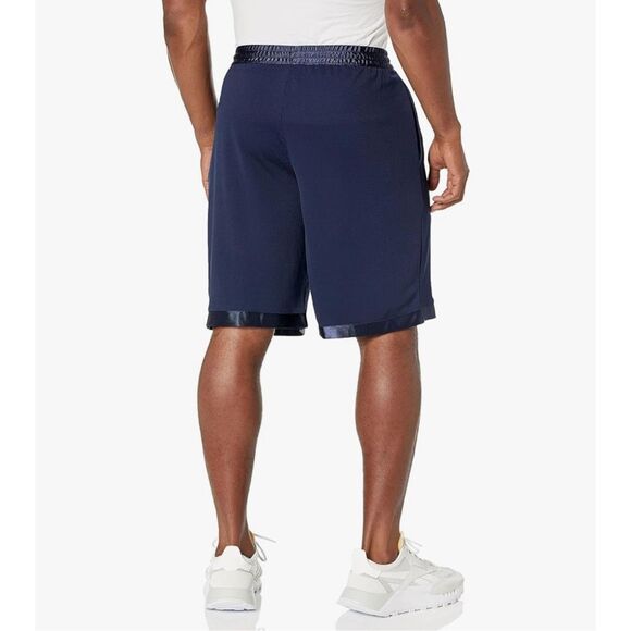 5. Reebok Mesh NWT Logo Print Mesh Basketball Shorts 10in Navy/Red/White - Picture 3 of 5